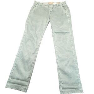 Raven Denim Caden Chino Pants Women's Size 34 Green Drop Rise Casual Slim Fit